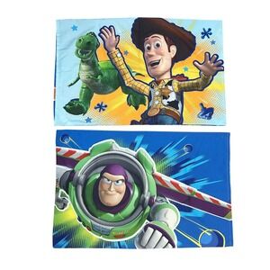 Disney Toy Story Buzz Lightyear Woody Pillowcase Standard Blue Kidcore Y2K‎ 00s
